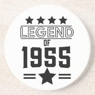 vintage legend of 1955 button coaster
