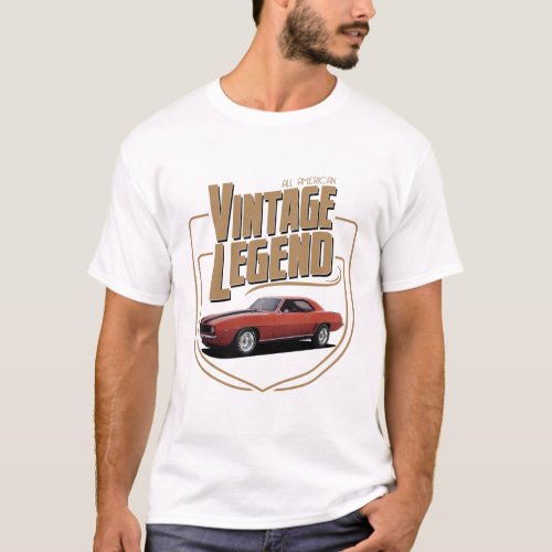 Vintage Legend Orange Muscle Car T_Shirt