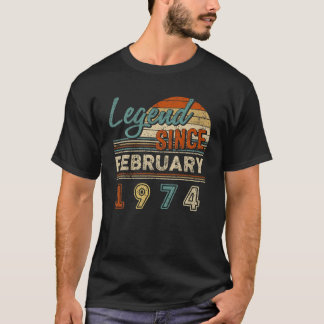 Vintage Legend Since February 1974 48 Year Old Bir T-Shirt