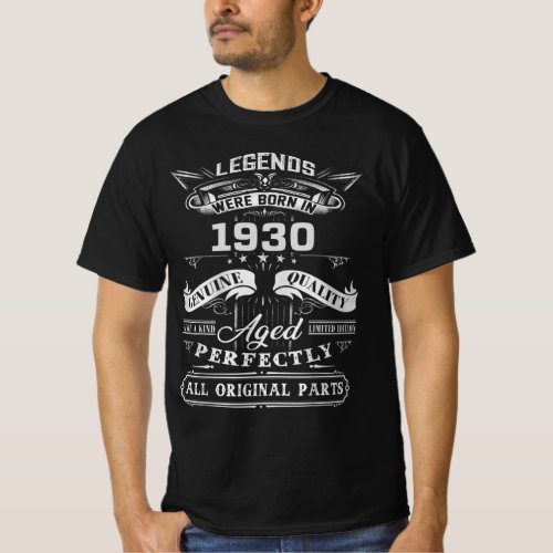 Vintage Legend Were Born In 1930  1930 Happy Birt T_Shirt