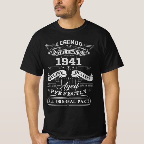 Vintage Legend Were Born In 1941  1941 Happy Birt T_Shirt