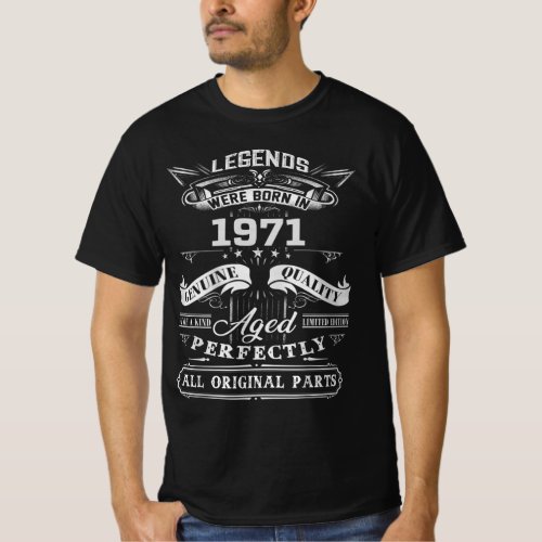 Vintage Legend Were Born In 1971  1971 Happy Birt T_Shirt