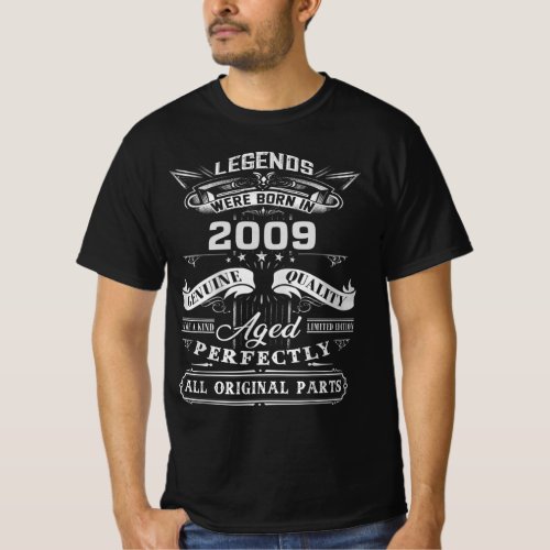 Vintage Legend Were Born In 2009  2009 Happy Birt T_Shirt