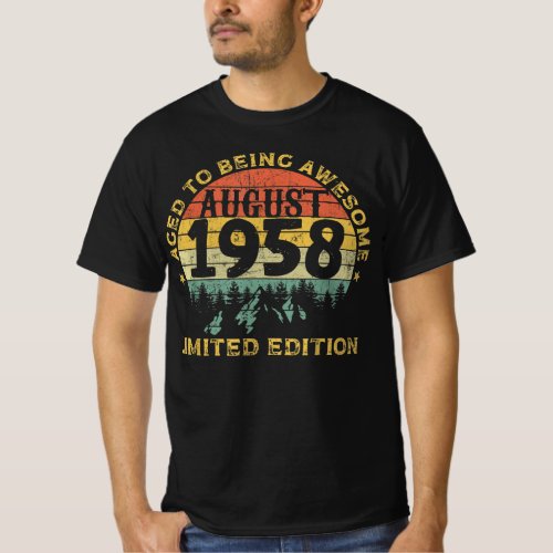 Vintage Legends Awesome Born In August 1958 Aged L T_Shirt