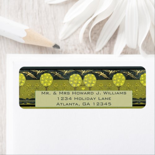 Vintage Lemon Art Nouveau Orchard Return Address Label