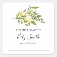 Vintage Lemon Baby Shower Bookplate