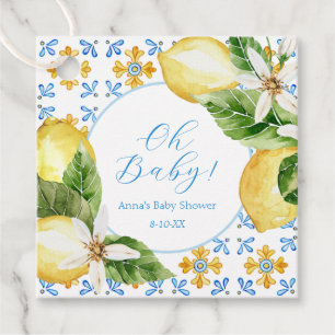 Vintage Lemon Baby Shower Favor Square Sticker Tags