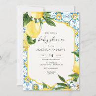 Vintage Lemon Baby Shower Invitation