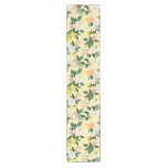 Vintage Lemon &amp; Blossom Pattern on Yellow Short Table Runner