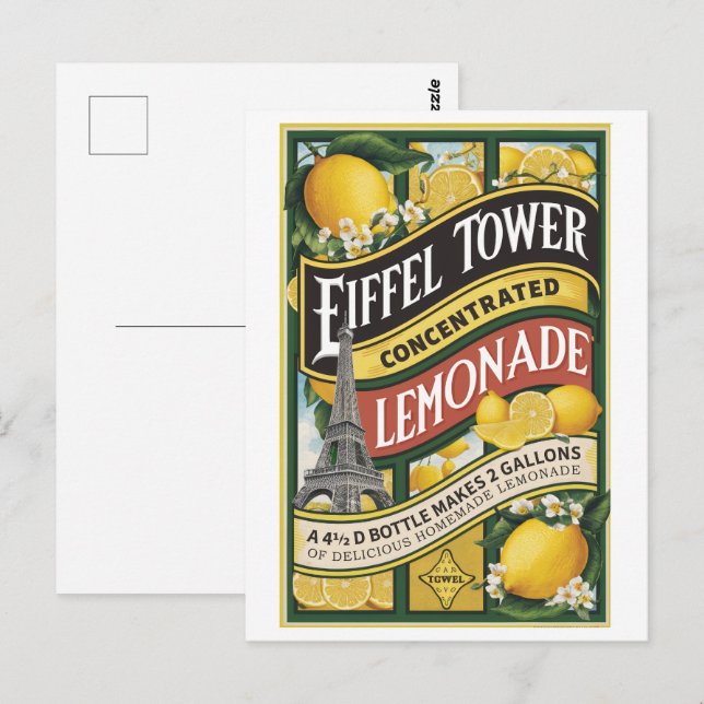 Vintage Lemon Botanical Fruit Postcard  (Front/Back)