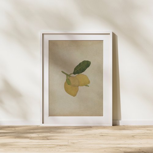 Vintage Lemon Botanical Illustration Poster