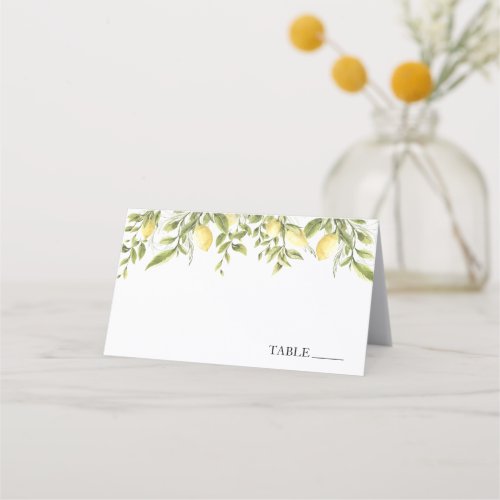 Vintage Lemon Branch and Greenery Name Place Cards