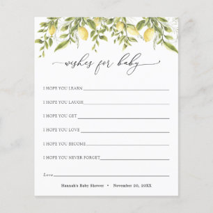 Vintage Lemon Branches Wishes for Baby Card