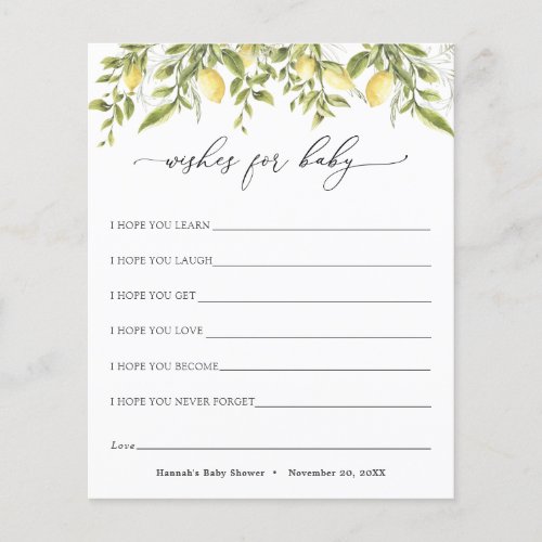 Vintage Lemon Branches Wishes for Baby Card