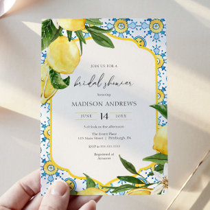 Vintage Lemon Bridal Shower Invitation
