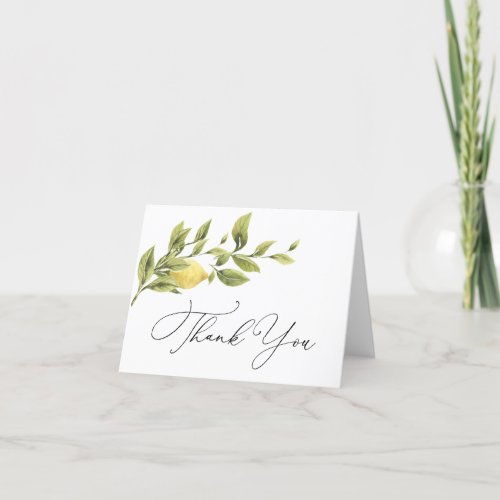 Vintage Lemon Bridal Shower Thank You Note Card