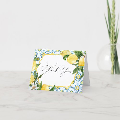 Vintage Lemon Bridal Shower Thank You Note Card