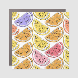 Vintage Lemon Citrus Summer Texture Car Magnet