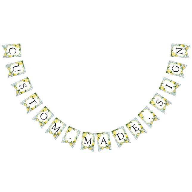 Vintage Lemon Custom Text Bunting Flags (All)