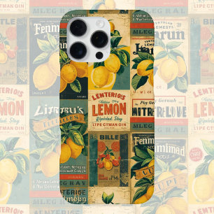 Vintage Lemon Label – Retro Citrus Fruit iPhone 16 Pro Max Case