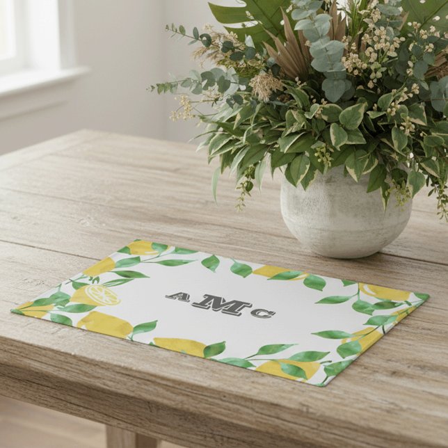 Vintage Lemon Monogram Placemat (Creator Uploaded)