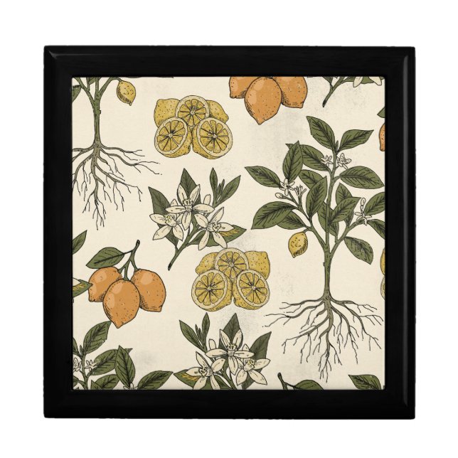 Vintage Lemon Pattern Gift Box (Front)