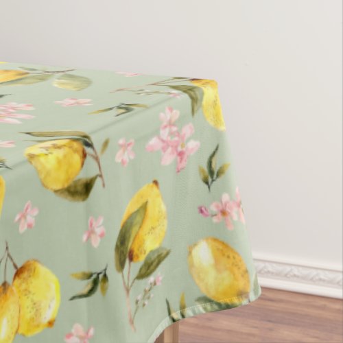 Vintage Lemon Pattern Tablecloth