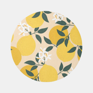 Vintage Lemon: Seamless Fruit Texture. Rug