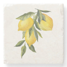 Vintage Lemon Stone Coaster 