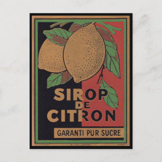 Vintage Lemon Syrup Advertisement Postcard