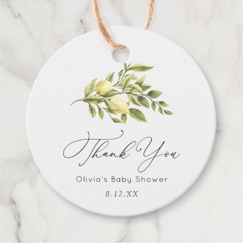 Vintage Lemon Thank you Favor Tag