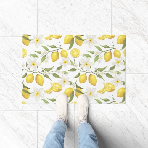 Vintage Lemon Tree Pattern Doormat