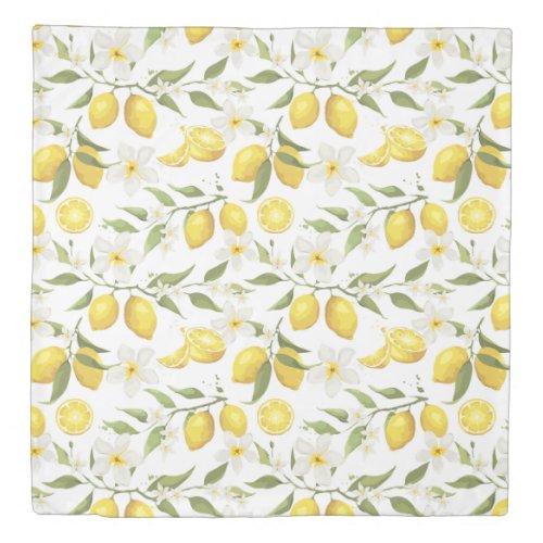 Vintage Lemon Tree Pattern Duvet Cover