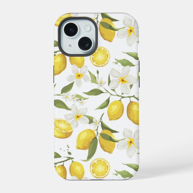 Vintage Lemon Tree Pattern Iphone Case (Back)