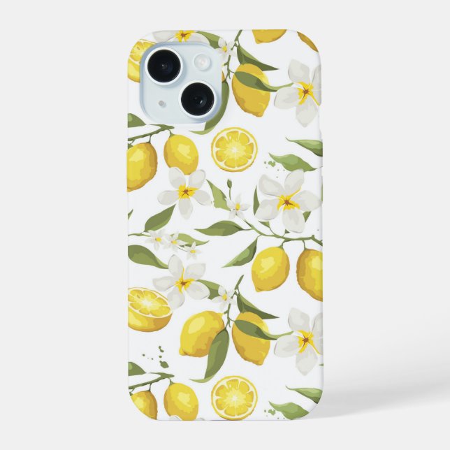 Vintage Lemon Tree Pattern Iphone Case (Back)