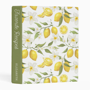 Vintage Lemon Tree Pattern Mini Binder