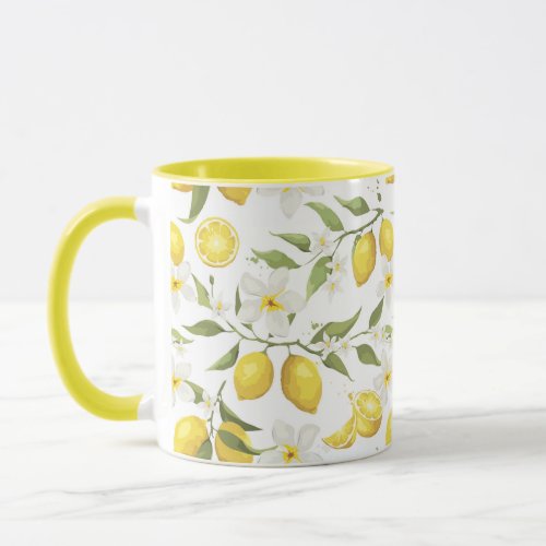 Vintage Lemon Tree Pattern Mug