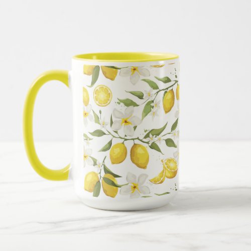 Vintage Lemon Tree Pattern Mug