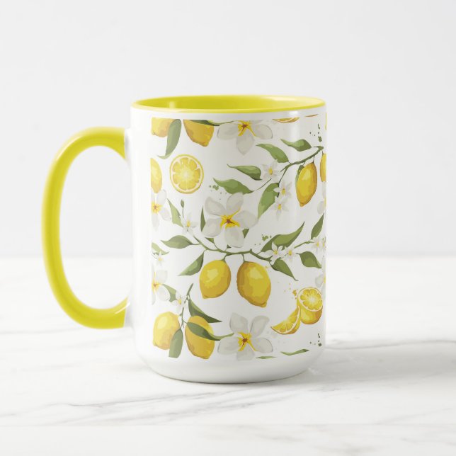 Vintage Lemon Tree Pattern Mug (Left)
