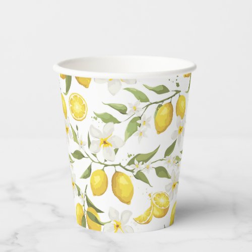 Vintage Lemon Tree Pattern Paper Cups