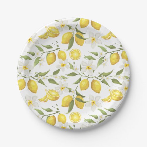 Vintage Lemon Tree Pattern Paper Plates