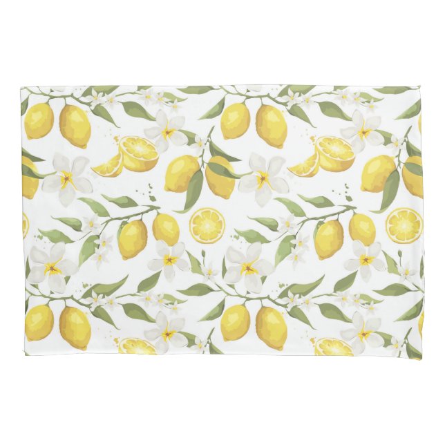 Vintage Lemon Tree Pattern Pillow Case (Front-Left)