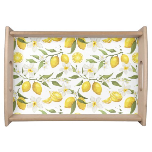 Vintage Lemon Tree Pattern Serving Tray