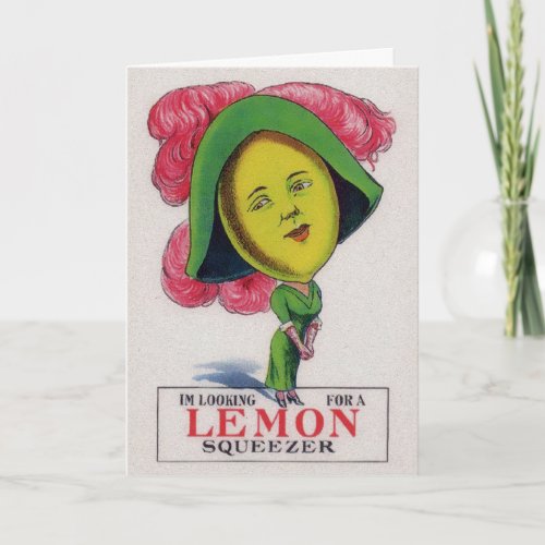 Vintage Lemon Valentines Day Card