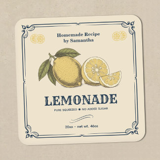 Vintage Lemonade Label Sticker