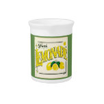 Vintage Lemonade Sign Lemon Summer Fruit Beverage  Beverage Pitcher at Zazzle