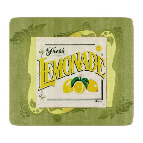 Vintage lemonade sign lemon summer fruit cutting board