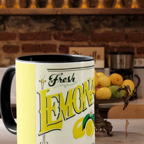 Vintage lemonade sign lemon summer fruit magnet mug