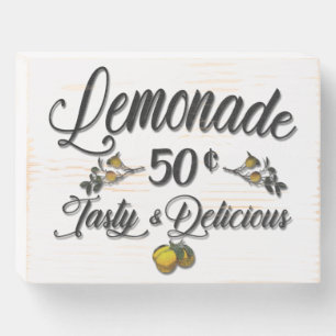Vintage Lemonade with Lemons Wood Sign