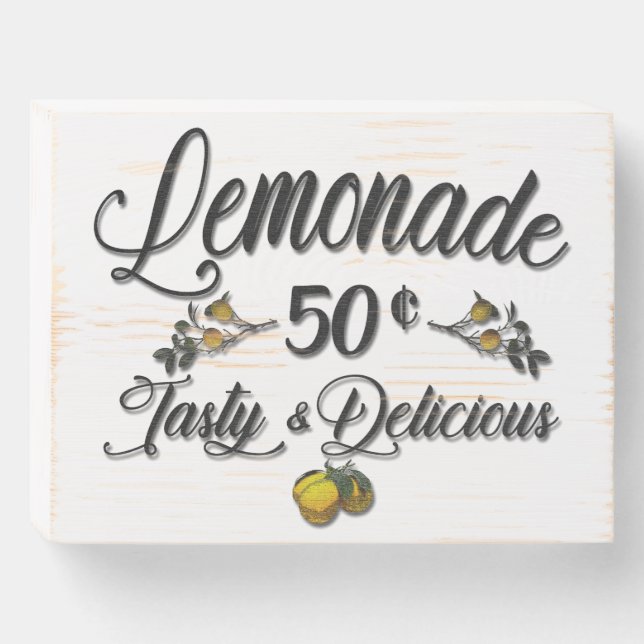 Vintage Lemonade with Lemons Wood Sign (Front Horizontal)